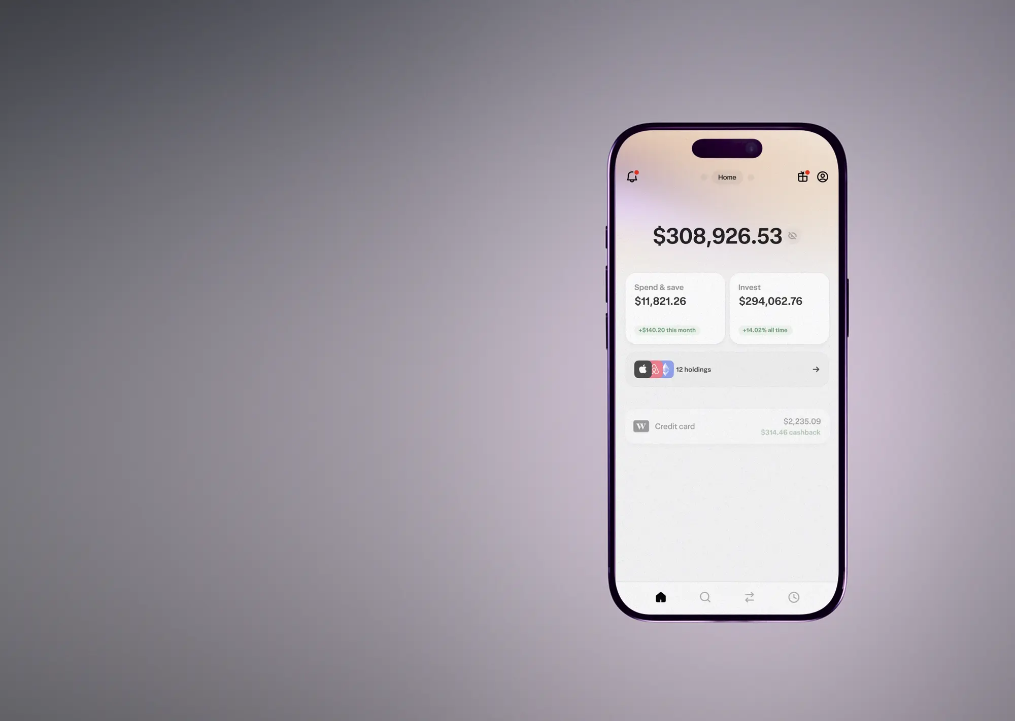 L'application Wealthsimple sur iPhone, compte canadien